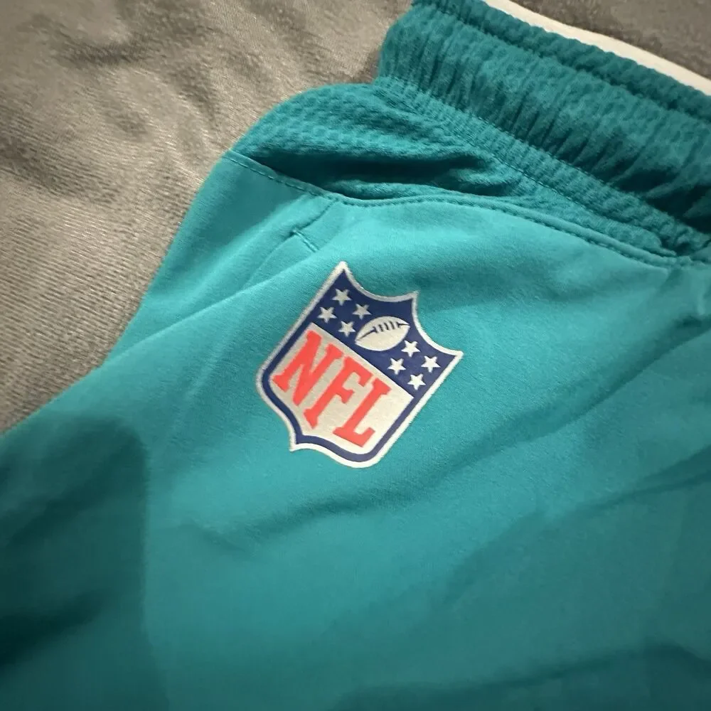 Nike Miami Dolphins Shorts Mens 2XL Aqua Teal Dri-FIT On-Field Performance